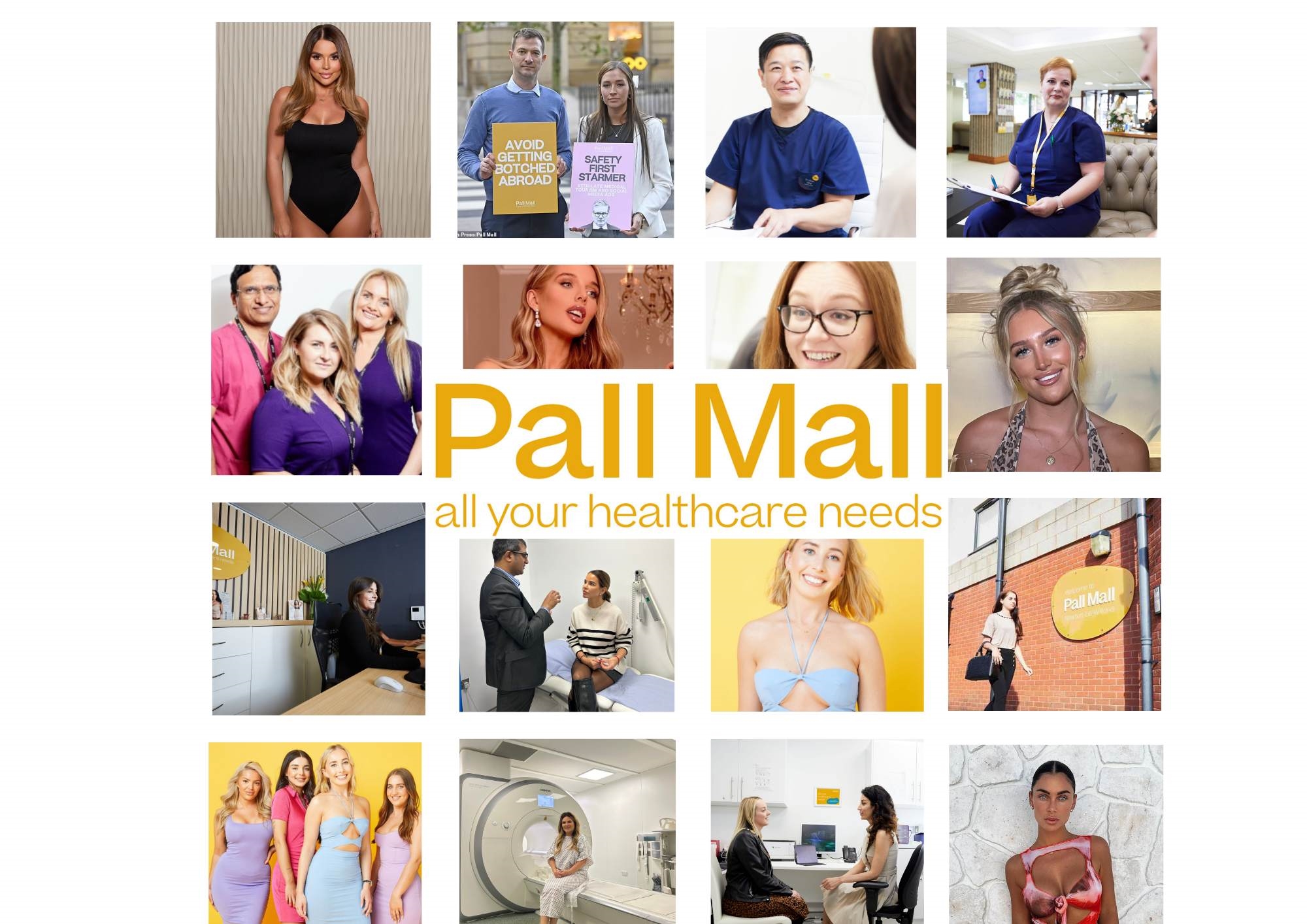 Multiple square images with Pall Mall logo Multiple square images with Pall Mall logo